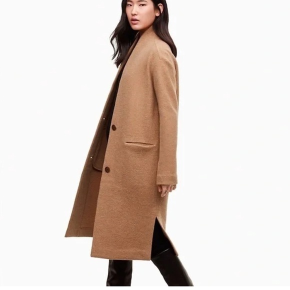 Wilfred Jackets & Blazers - Aritzia Wilfred 100%  Dujardin merino wool coat tan